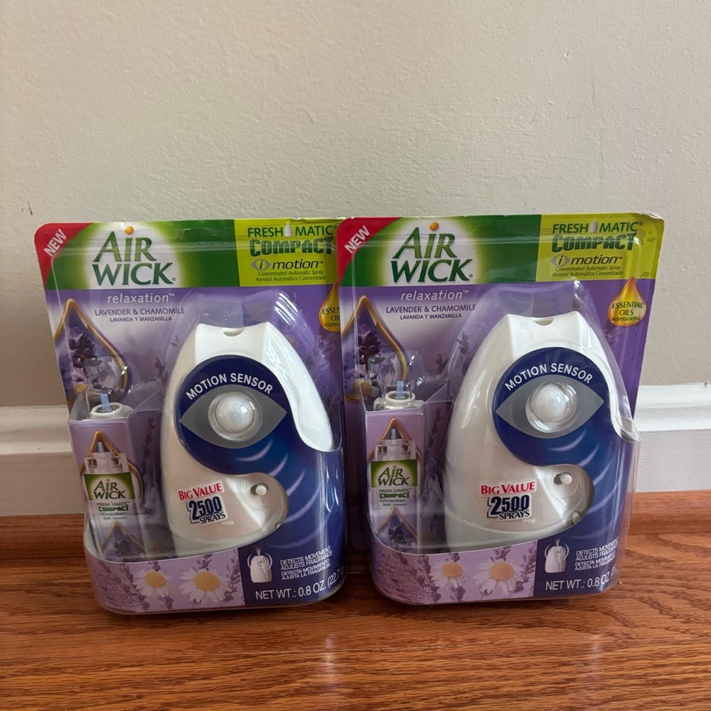 Lot 2 AIR WICK LAVENDER & CHAMOMILE  FRESHMATIC COMPACT I MOTION SENSOR RARE HTF